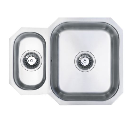 Reginox Dakota Reversible 1.5 bowl Undermount SS Kitchen Sink 544x410mm