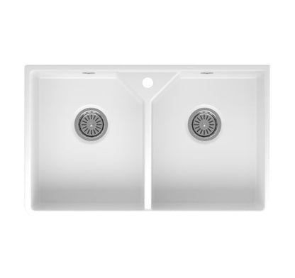 Reginox Dublin II White Ceramic 2 bowl kitchen sink