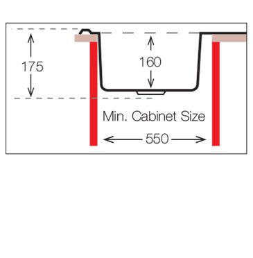 UKinox EC 1000.500 Reversible 1 Bowl Polished Stainless Steel inset kitchen sink