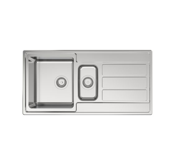 Reginox Envoy 15 Reversible 1.5 bowl Inset SS Kitchen Sink 1000x500mm