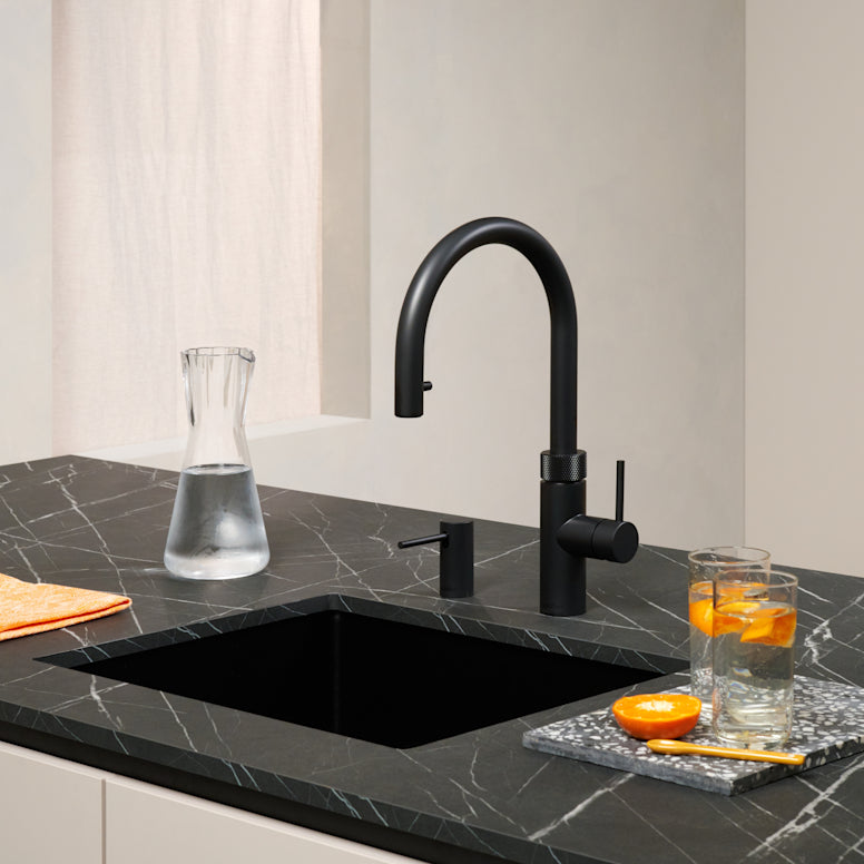 Quooker Flex Round Pull-out Boiling Water Tap BLACK with a choice of Tanks
