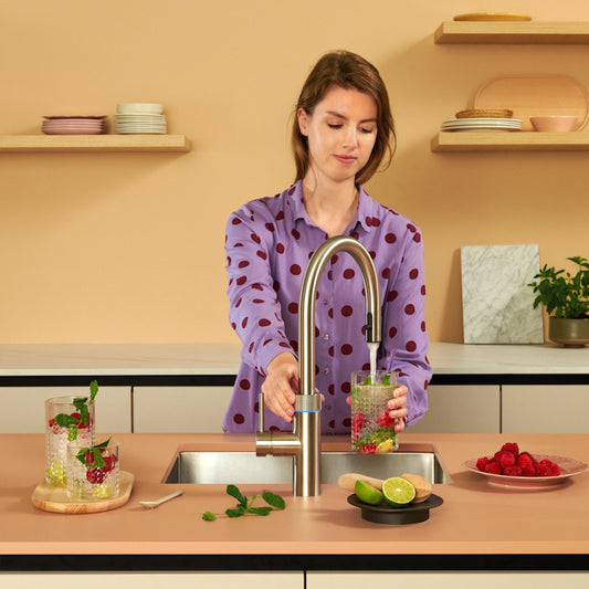 Quooker Flex Round Pull-out Boiling Water Tap STAINLESS STEEL with a choice of Tanks