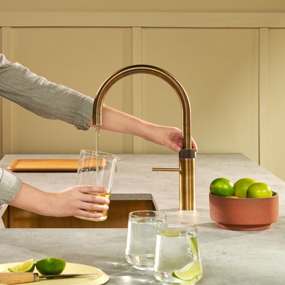 Quooker Fusion Round Boiling Water Tap PATINATED BRASS with a choice of Tanks
