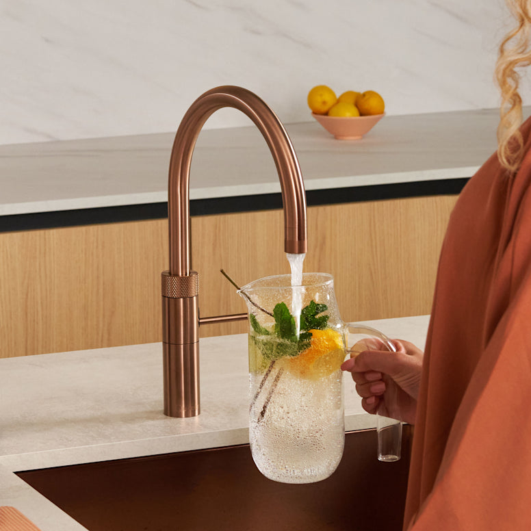Quooker Fusion Round Boiling Water Tap ROSE COPPER with a choice of Tanks