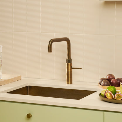 Quooker Fusion Square Boiling Water Tap PATINATED BRASS with a choice of Tanks