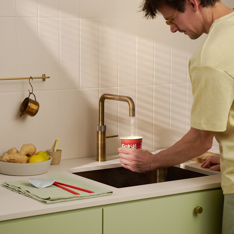 Quooker Fusion Square Boiling Water Tap PATINATED BRASS with a choice of Tanks
