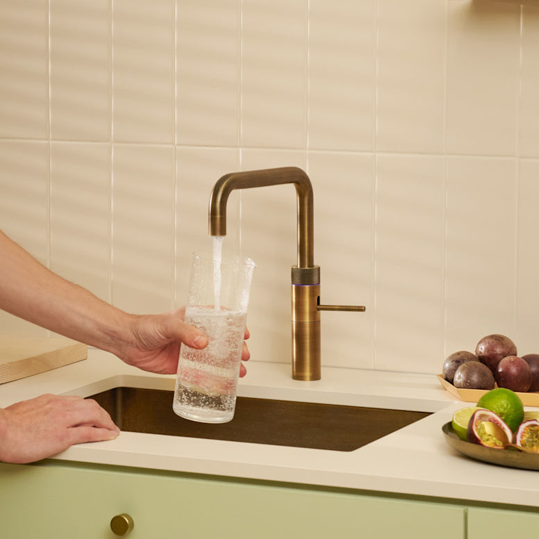 Quooker Fusion Square Boiling Water Tap PATINATED BRASS with a choice of Tanks