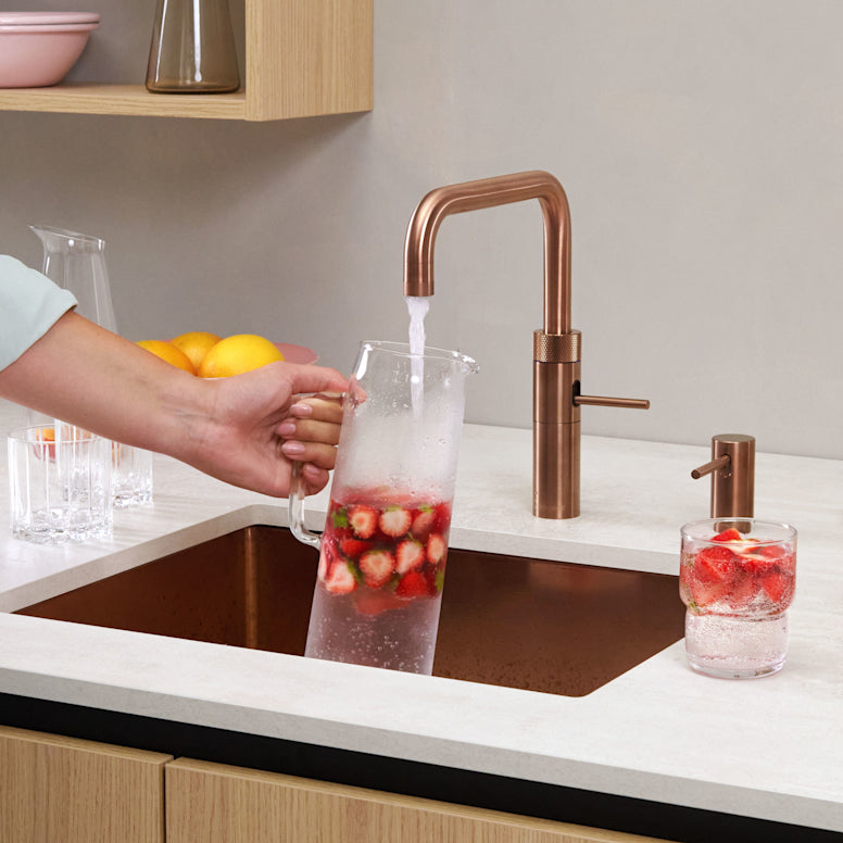 Quooker Fusion Square Boiling Water Tap ROSE COPPER with a choice of Tanks