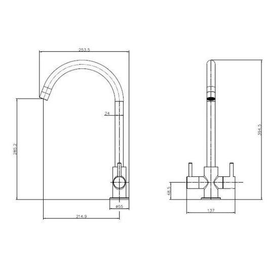 Reginox Genesis BN II Kitchen mixer tap Brushed