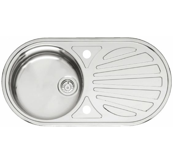 Reginox GALICIA Single bowl inset SS reversible kitchen sink 855x445mm