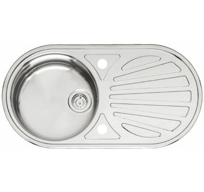 Reginox GALICIA Single bowl inset SS reversible kitchen sink 855x445mm