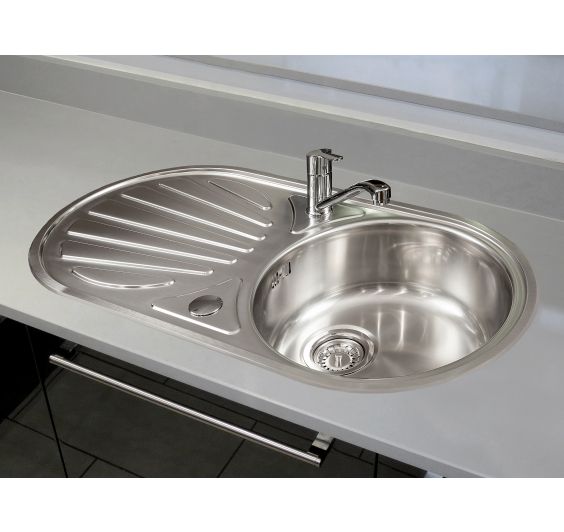 Reginox GALICIA Single bowl inset SS reversible kitchen sink 855x445mm