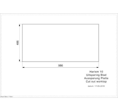 Reginox Harlem 1000x500 Composite Single Bowl Reversible Inset Kitchen sink