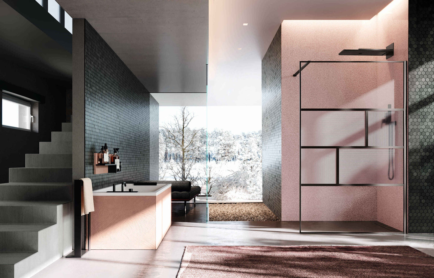 Novellini HC Art Fixed Shower Wet Room Panel, Various Colours