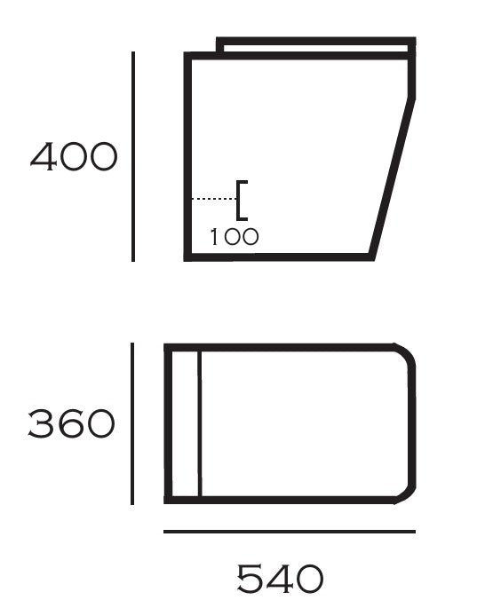 VRB Ice Back To Wall Square Rimless Toilet 1010R_HD