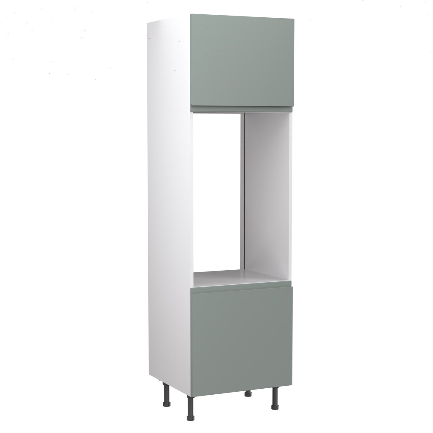 J-Pull UltraMatt Sage Base Kitchen Cabinets with UNICLIC Technology, Flat packed