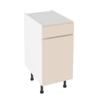 J-Pull Super Gloss Cashmere Base Kitchen Cabinets with UNICLIC Technology, Flat packed