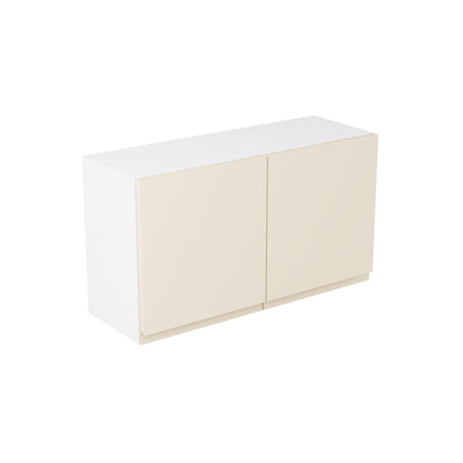 J-Pull Super Gloss Cashmere Wall Kitchen Cabinets with UNICLIC Technology, Flat packed