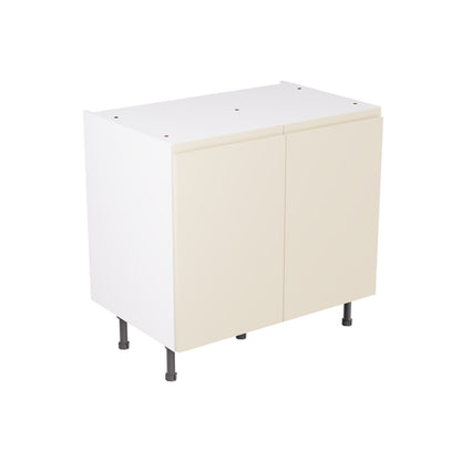 J-Pull Super Gloss Cashmere Base Kitchen Cabinets with UNICLIC Technology, Flat packed