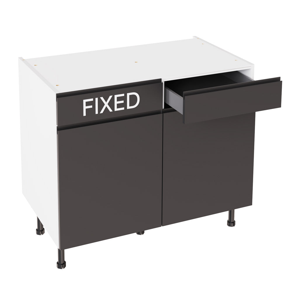 J-Pull UltraMatt Graphite Base Kitchen Cabinets with UNICLIC Technology, Flat packed