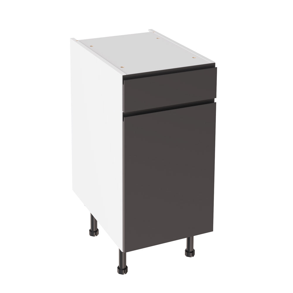 J-Pull UltraMatt Graphite Base Kitchen Cabinets with UNICLIC Technology, Flat packed