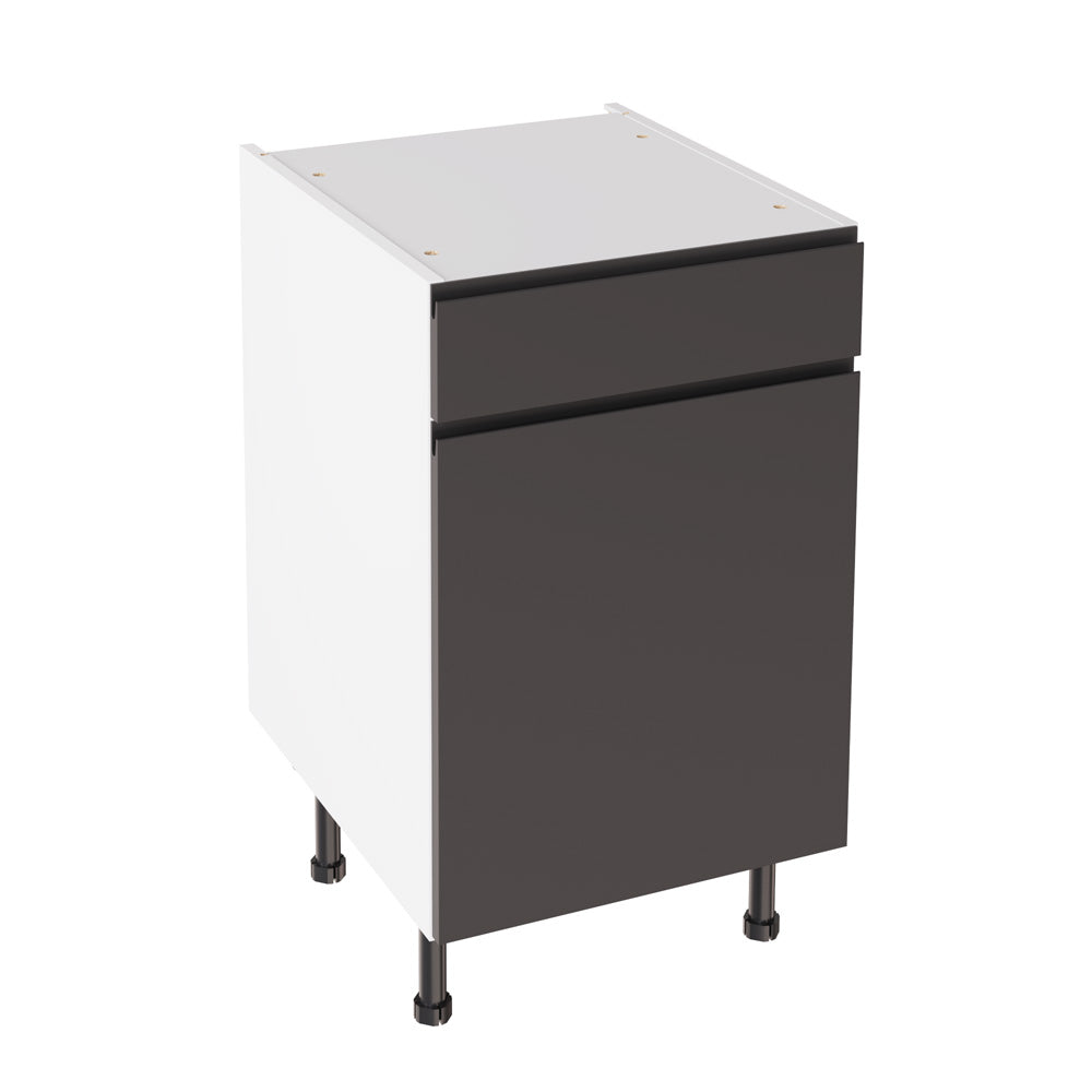 J-Pull UltraMatt Graphite Base Kitchen Cabinets with UNICLIC Technology, Flat packed