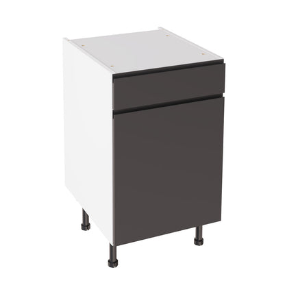 J-Pull UltraMatt Graphite Base Kitchen Cabinets with UNICLIC Technology, Flat packed