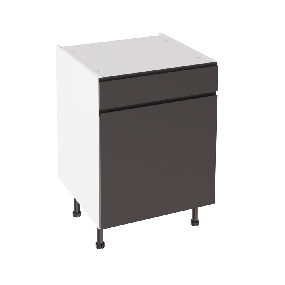 J-Pull UltraMatt Graphite Base Kitchen Cabinets with UNICLIC Technology, Flat packed