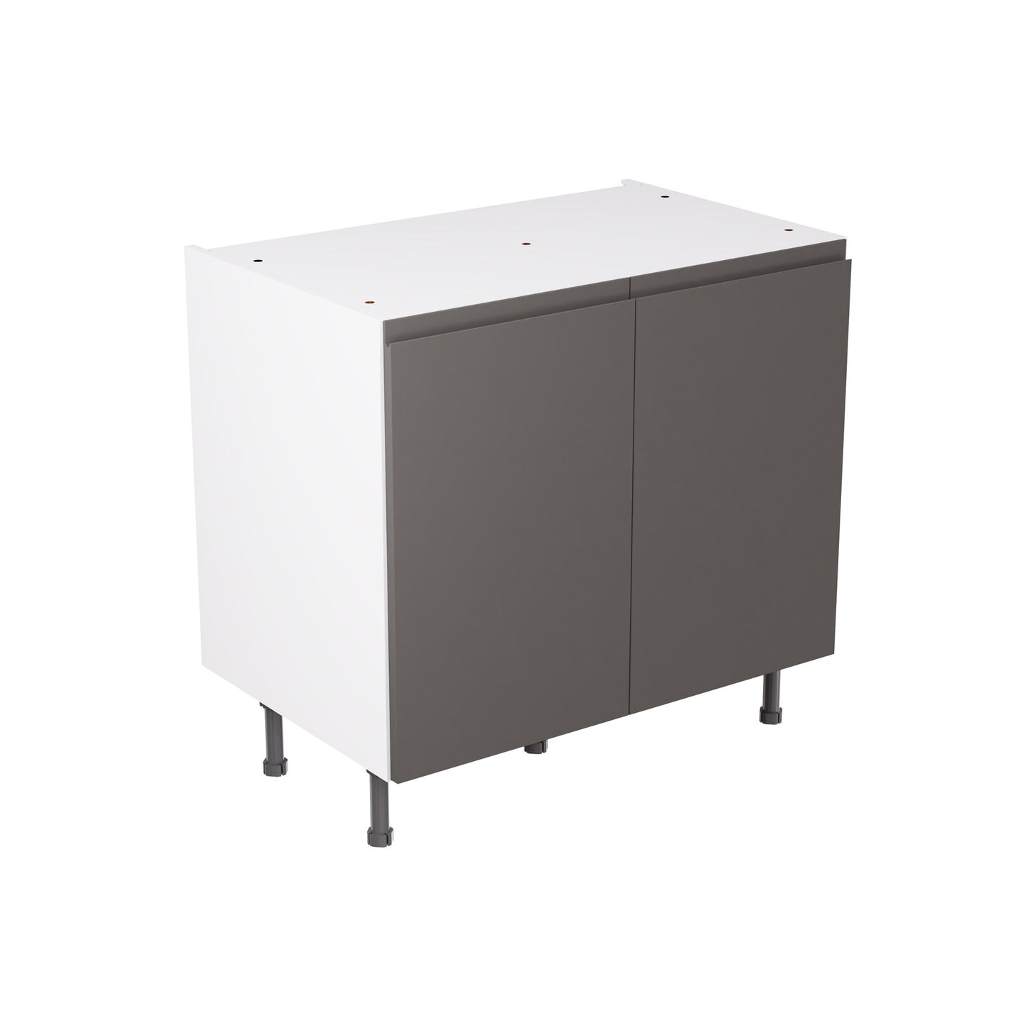 J-Pull Super Gloss Graphite Base Kitchen Cabinets with UNICLIC Technology, Flat packed