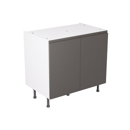 J-Pull Super Gloss Graphite Base Kitchen Cabinets with UNICLIC Technology, Flat packed