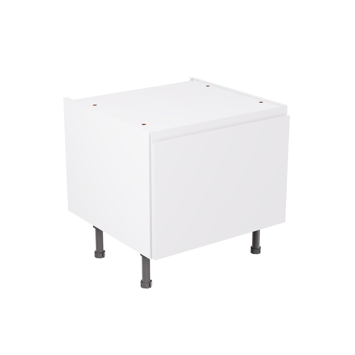 J-Pull Super Gloss White Base Kitchen Cabinets with UNICLIC Technology, Flat packed