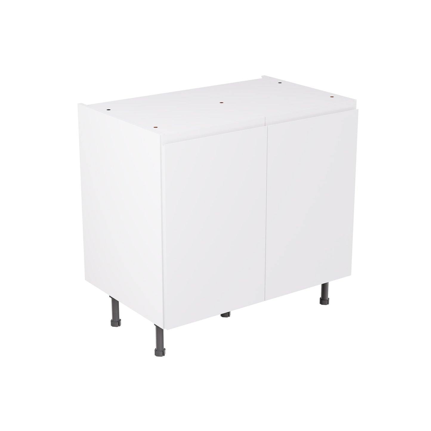 J-Pull Super Gloss White Base Kitchen Cabinets with UNICLIC Technology, Flat packed