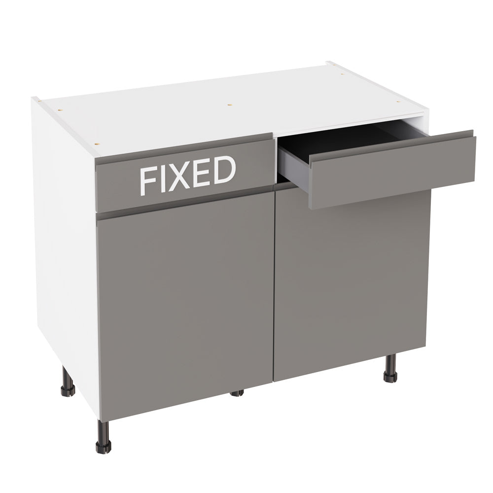 J-Pull UltraMatt Dust Grey Base Kitchen Cabinets with UNICLIC Technology, Flat packed