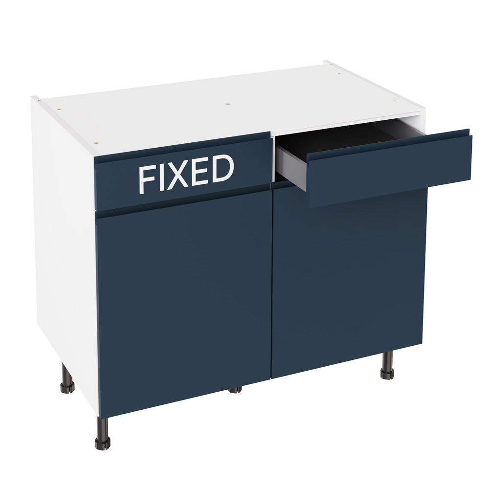 J-Pull UltraMatt Indigo Base Kitchen Cabinets with UNICLIC Technology, Flat packed