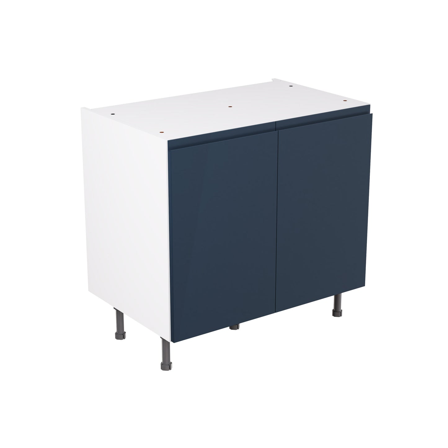J-Pull UltraMatt Indigo Base Kitchen Cabinets with UNICLIC Technology, Flat packed