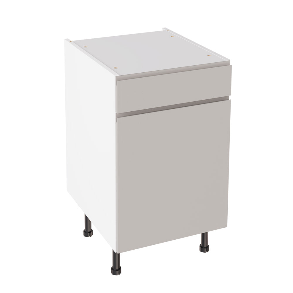J-Pull UltraMatt Light Grey Base Kitchen Cabinets with UNICLIC Technology, Flat packed
