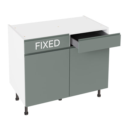 J-Pull UltraMatt Sage Base Kitchen Cabinets with UNICLIC Technology, Flat packed