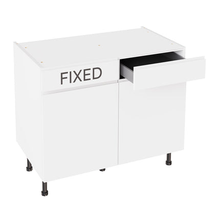 J-Pull UltraMatt White Base Kitchen Cabinets with UNICLIC Technology, Flat packed