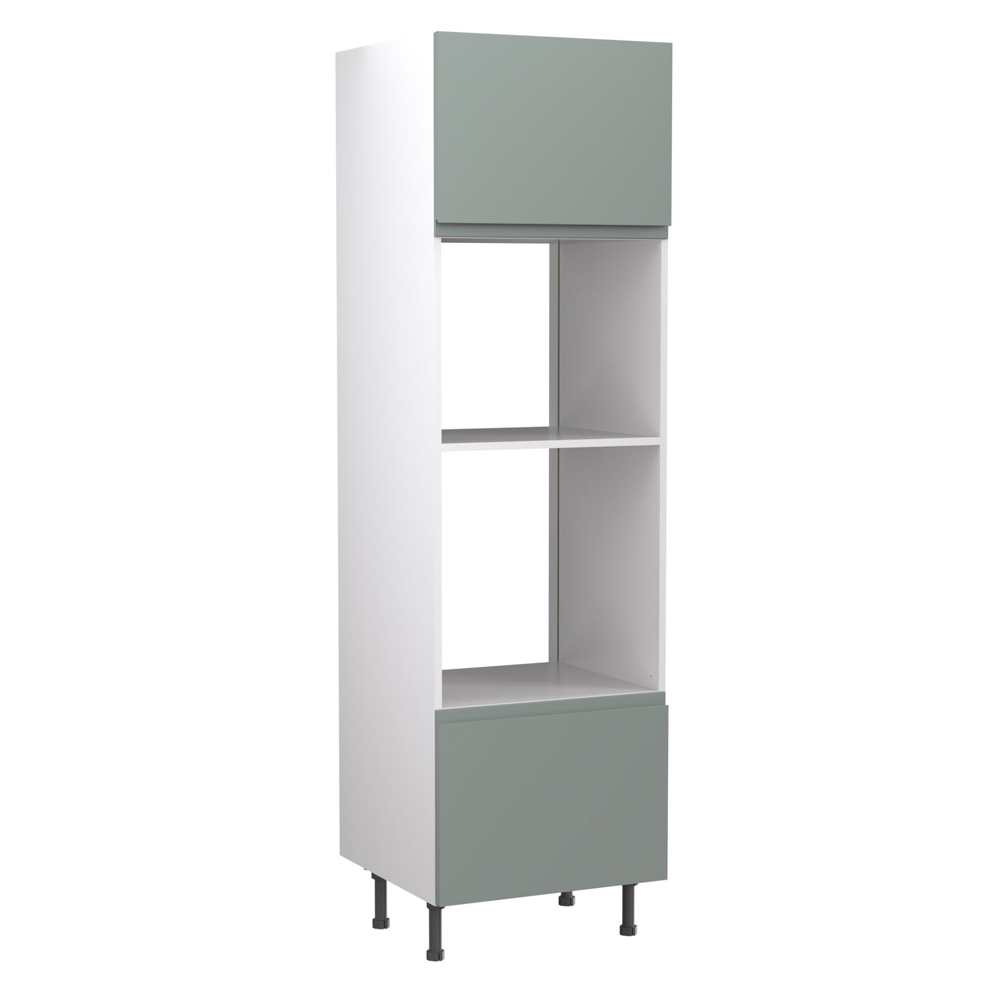 J-Pull UltraMatt Sage Base Kitchen Cabinets with UNICLIC Technology, Flat packed