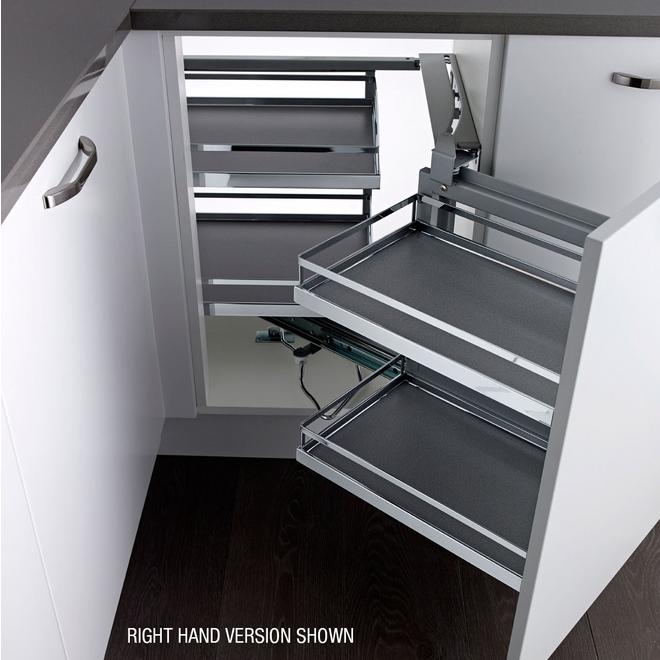 Kesseböhmer Magic Corner for 900mm-1000mm Cabinets, CHROME Arena Style