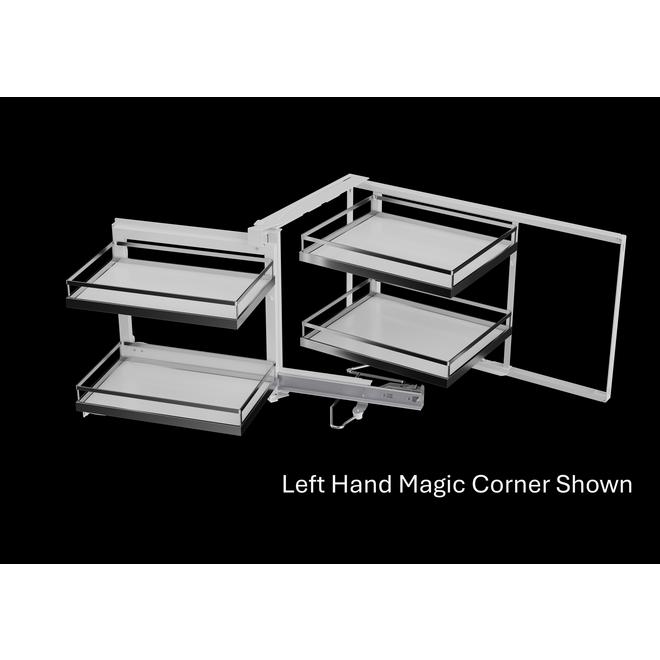 Kesseböhmer Magic Corner for 900mm-1000mm Cabinets, CHROME Arena Style
