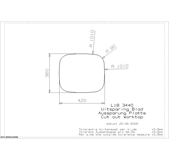 Reginox L183440OKG 1 bowl Undermoun/Inset SS Kitchen Sink 440x380mm