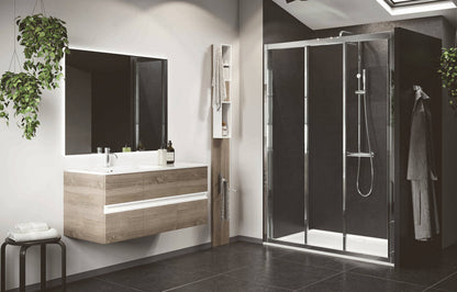 Novellini Lunes 3P, 3 Sliding Shower door panels Chrome 90-140cm