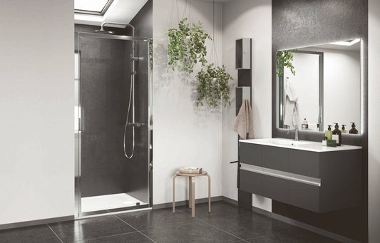 Novellini Lunes G, In-Out Opening Shower door Chrome 65-100cm