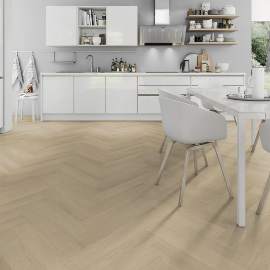 LVT Flooring Lignum Core Linen Oak Herringbone  - Pack Size: 2.23m²