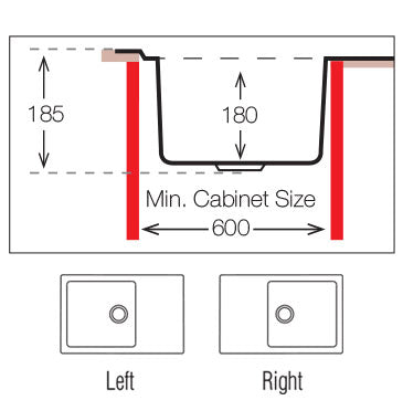 UKinox LN 1000.500 Polished 1 Bowl Stainless Steel inset kitchen sink