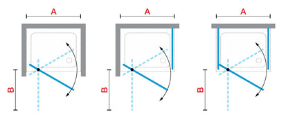 Novellini Lunes G, In-Out Opening Shower door Chrome 65-100cm