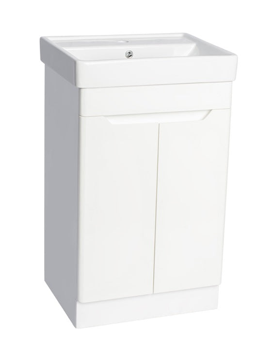 100% WaterProof VRB Lustra Gloss White 500/600/700/800mm Rigid, PVC Floor Vanity Unit