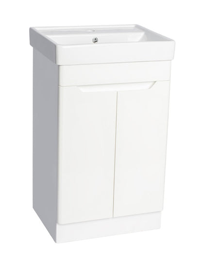 100% WaterProof VRB Lustra Gloss White 500/600/700/800mm Rigid, PVC Floor Vanity Unit