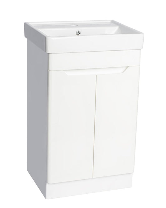 100% WaterProof VRB Lustra Gloss White 500/600/700/800mm Rigid, PVC Floor Vanity Unit